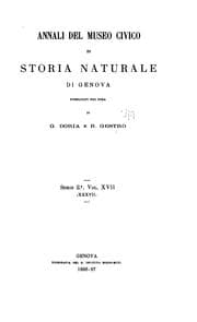 Tapa de Annali Del Museo Civico Di Storia Naturale "Giacomo Doria".