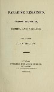 Tapa de Paradise regained, Samson Agonistes, Comus, and Arcades