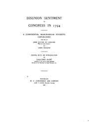 Tapa de Disunion Sentiment in Congress in 1794 [i.e. Seventeen Hundred and Ninety-four]