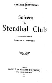 Tapa de Soirées du Stendhal Club documents inédits: documents inédits