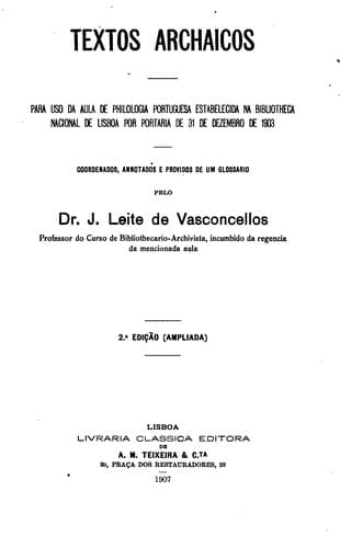 Tapa de Textos archaicos ...
