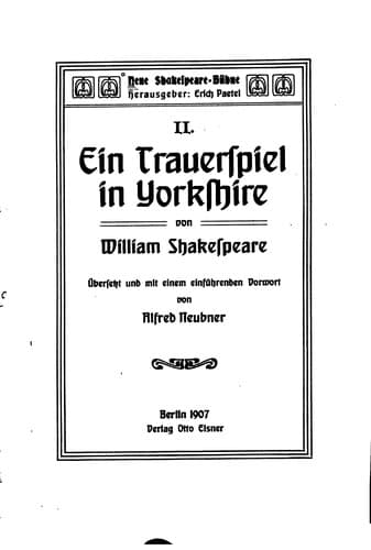 Tapa de Ein Trauerspiel in Yorkshire
