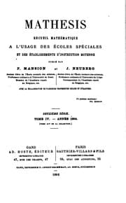 Tapa de Mathesis: recueil mathématique à l'usage des écoles spéciales et des établissements d ...