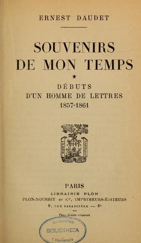Tapa de Souvenirs de mon temps