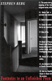 Tapa de Footnotes to an unfinished poem