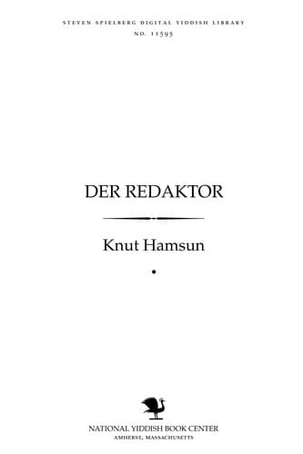 Tapa de Der redaḳṭor