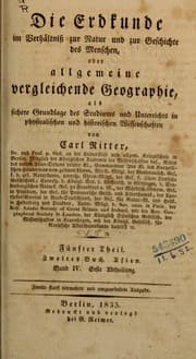 Tapa de Die Erdkunde im Verhältniss zur Natur und zur Geschichte des Menschen; Namen- und Sach-Verzeichniss ...