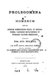 Tapa de Prolegomena ad Homerum, sive, De operum Homericorum prisca et genuina forma variisque mutationibus et probabili ratione emendandi