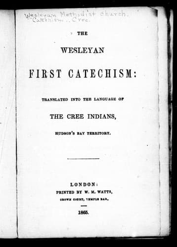 Tapa de The Wesleyan first catechism
