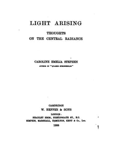 Tapa de Light Arising: Thoughts on the Central Radiance
