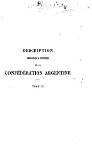 Tapa de Description géographique et statistique de la Confédération argentine