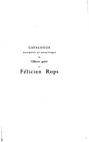 Tapa de Catalogue descriptif et analytique de l'œuvre gravé de Félicien Rops