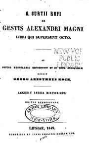 Tapa de Q. Curtii Rufi De gestis Alexandri Magni libri qui supersunt octo