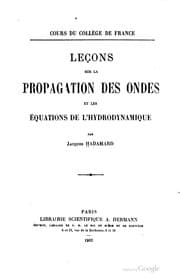 Tapa de Leçons sur la propagation des ondes et les équations de l'hydrodynamique