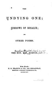 Tapa de The Undying One: Sorrows of Rosalie; and Other Poems