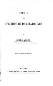 Tapa de Studie zur Geschichte der Harmonie