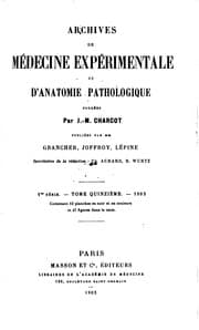 Tapa de Archives de médecine expérimentale et d'anatomie pathologique
