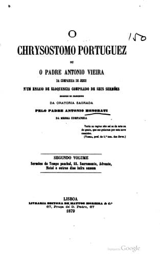 Tapa de O Chrysostomo portuguez