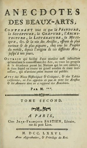 Tapa de Anecdotes des beaux-arts