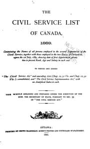 Tapa de The Civil Service List of Canada ...