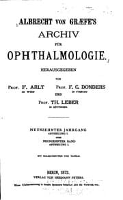 Tapa de Albrecht von Graefe's Archiv fuer Ophthalmologie