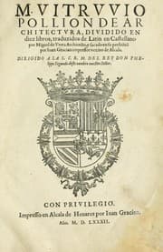 Tapa de M. Vitruuio Pollion De architectura