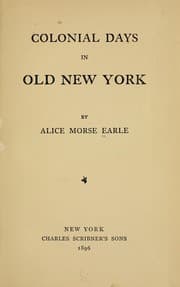 Tapa de Colonial days in old New York