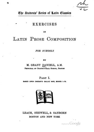 Tapa de Exercises in Latin prose composition