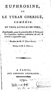 Tapa de Euphrosine, ou Le tyran corrigé: comédie, en trois actes et en vers