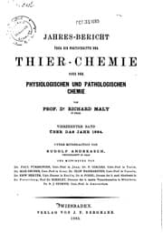Tapa de Jahresbericht über die Fortschritte der Tier-chemie: Oder der ...