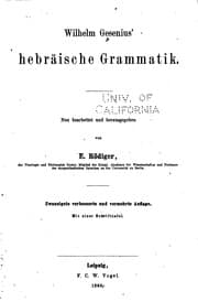 Tapa de Wilhelm Gesenius' Hebräische Grammatik