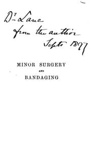 Tapa de A manual of minor surgery and bandaging