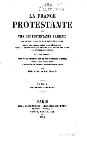 Tapa de La France protestante
