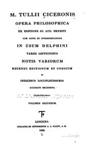 Tapa de M. Tullii Ciceronis opera philosophica