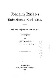 Tapa de Joachim Rachels satyrische Gedichte