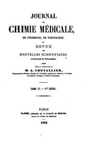 Tapa de Journal de chimie medicale, de pharmacie, de toxicologie. Series 4