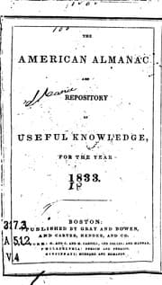 Tapa de The American almanac and repository of useful knowledge for the year ...