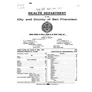 Tapa de Bulletin of the Department of Public Health, City and County of San Francisco, California. 1896
