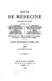Tapa de Revue de medecine