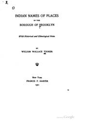 Tapa de Indian names of places in the borough of Brooklyn