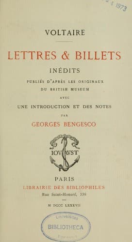 Tapa de Lettres et billets inédits