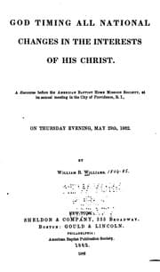 Tapa de God Timing All National Changes in the Interests of His Christ: A Discourse Before the American ...