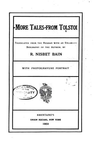 Tapa de More tales from Tolstoi