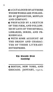 Tapa de A Catalogue of Authors Whose Works are Published by Houghton, Mifflin and Company...