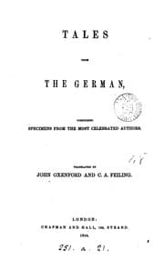 Tapa de Tales from the German, comprising specimens from the most celebrated authors. Tr. by J. Oxenford ...