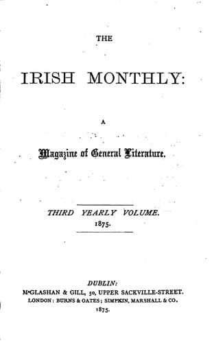 Tapa de The Irish Monthly