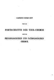 Tapa de Jahres-bericht über die Fortschritte der Thier-chemie oder der ...