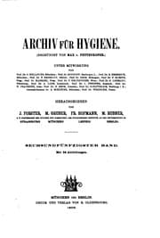 Tapa de Archiv für Hygiene