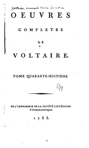 Tapa de Oeuvres completes de Voltaire