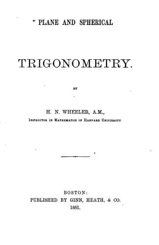 Tapa de Plane and Spherical Trigonometry